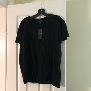 Lauren Ralph Lauren short sleeve top w/Embroidery